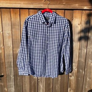 Men’s Shirt with Navy and White Boxes